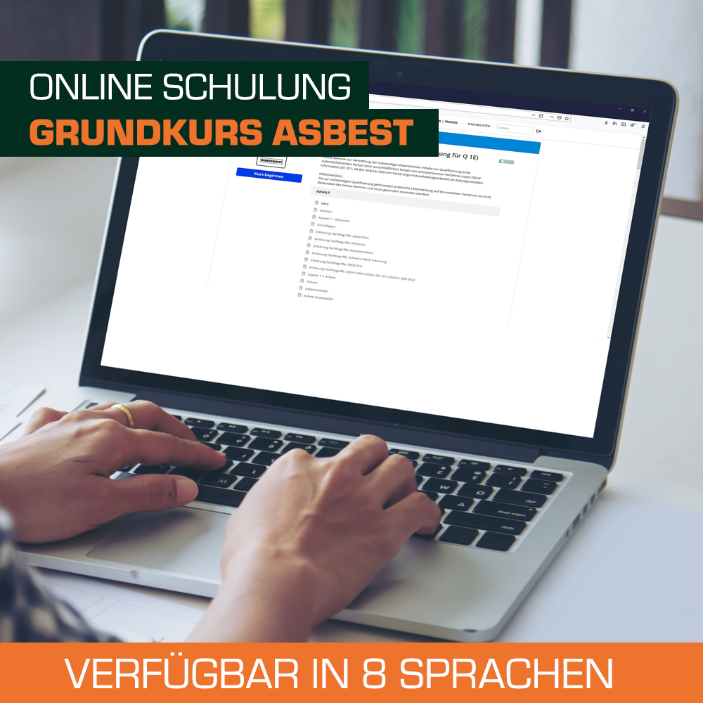 Online Lehrgang: Grundkurs Asbest nach TRGS 519 DE